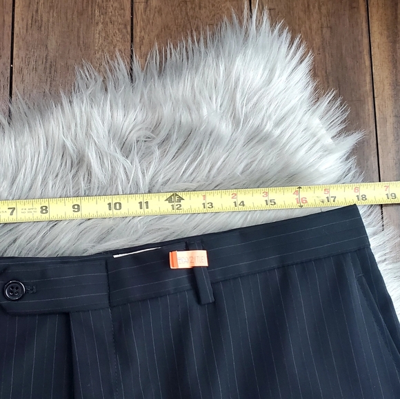 Hart Schaffner Marx Chicago Pinstripe Black Men's Suit Jacket: 44R Pants: 36 - Picture 8 of 16
